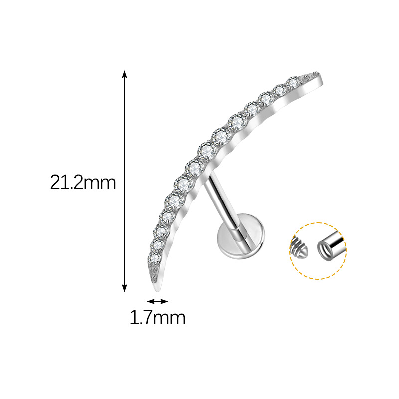 G23 Titanium Alloy Lip Claw Inlaid Horse Eye 5A Zircon Ear Studs