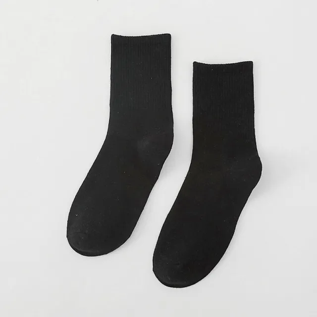 Women's Cartoon Printed Mid Tube Cotton Socks All Black - Shop at LoveMi
