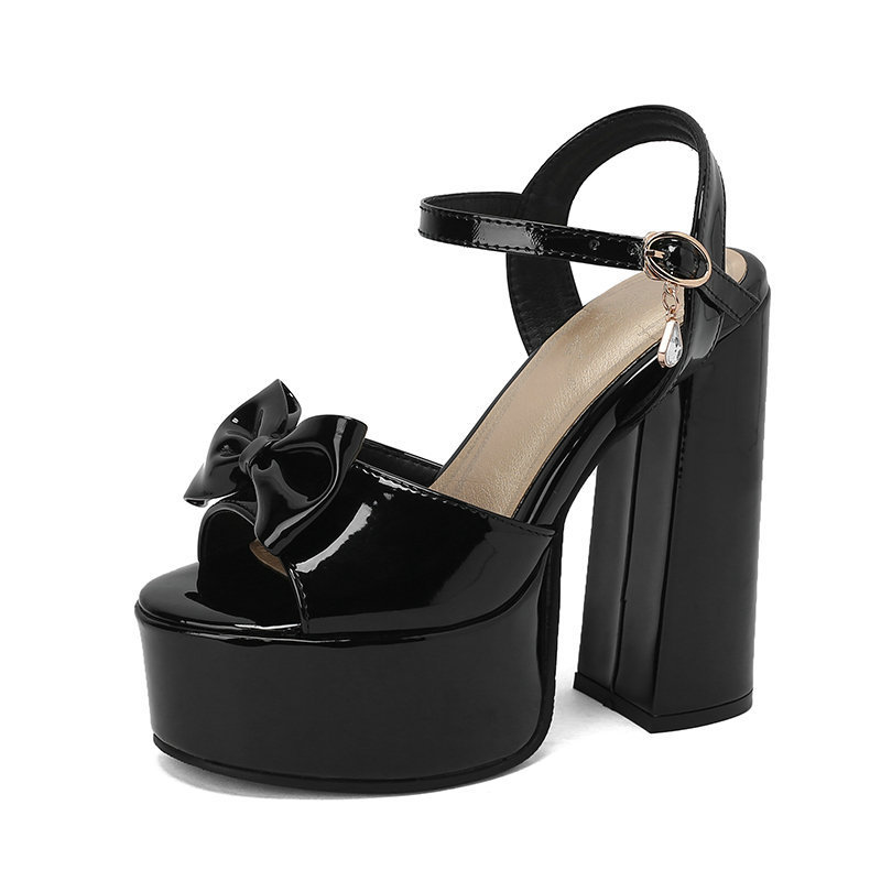 Womens Chunky-heel Ultra-high-heeled Peep-toe Sandals