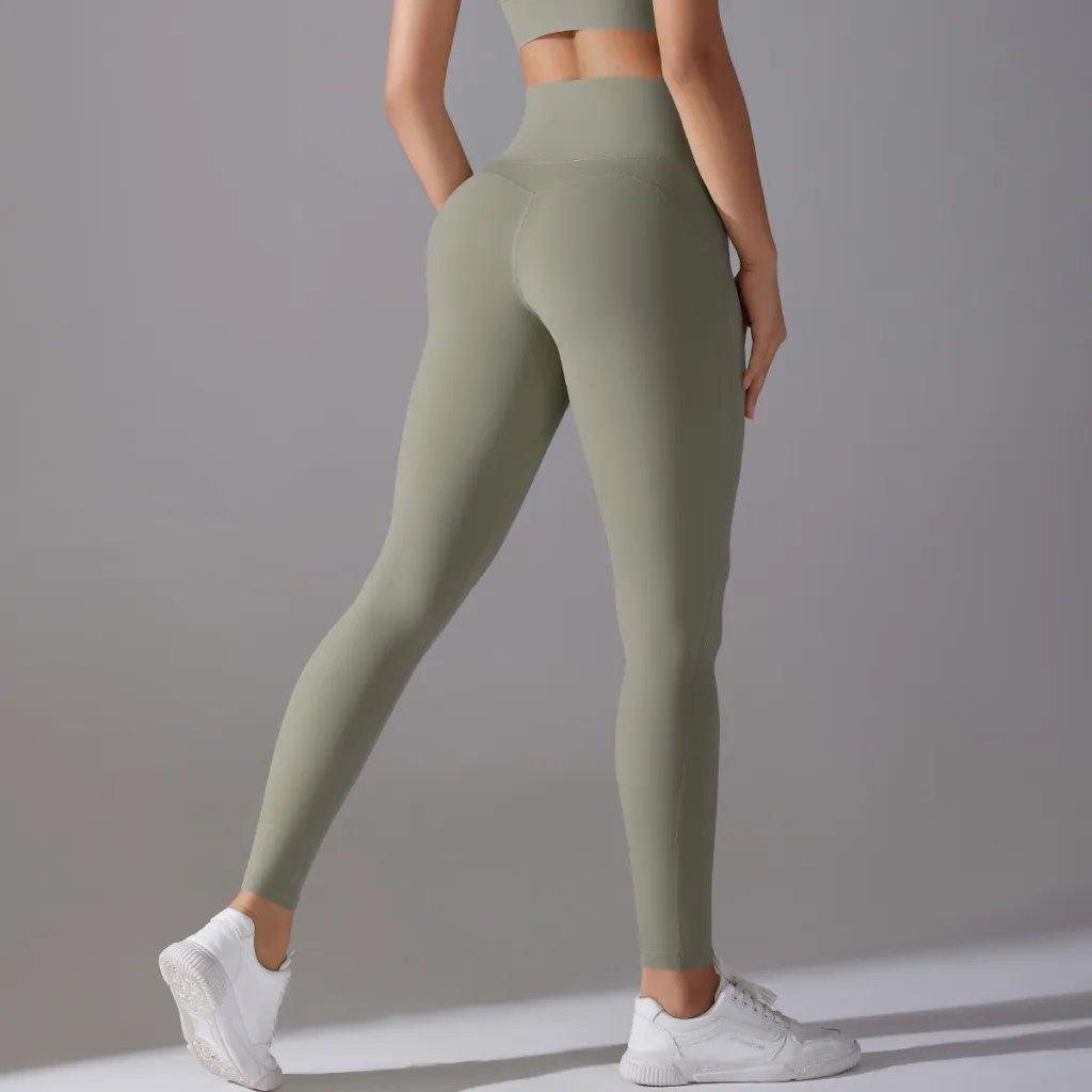 Internet Celebrity High Waist Hip Lift Nude Feel Hot Pants Yoga Pants Women - Carbon Dust Color