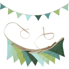 Double-layer Cotton Crepe Pennant Birthday Party Decoration Flag - Green - View 1