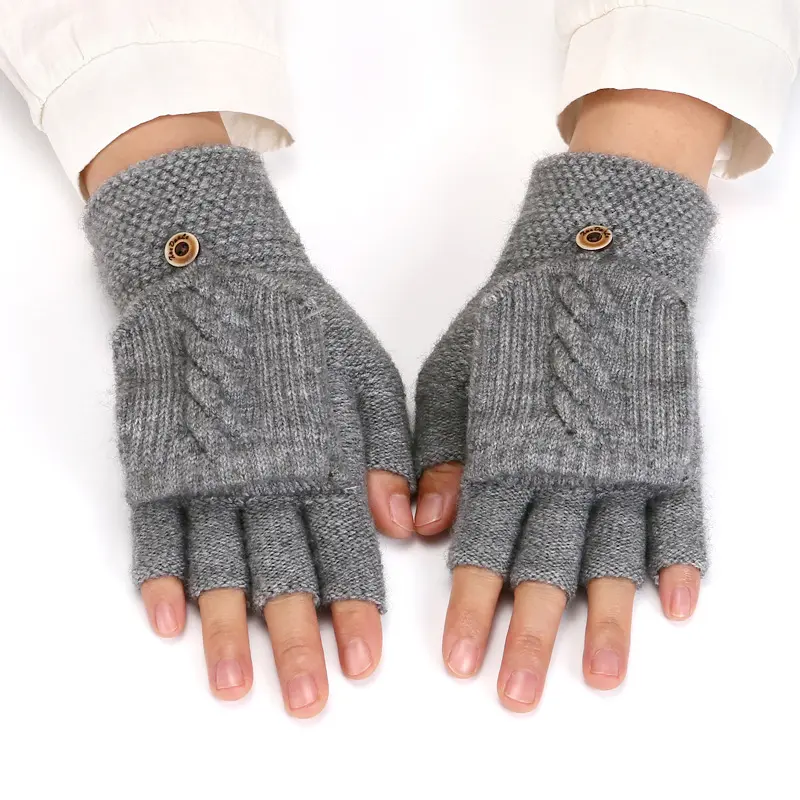 Women's Korean-style Thickened Thermal Knit Gloves