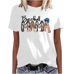 Mother's Day Baseball Women's Various Styles Loose-fitting Pullover Round-neck Short-sleeved T-shirt - 47452-L - View 1