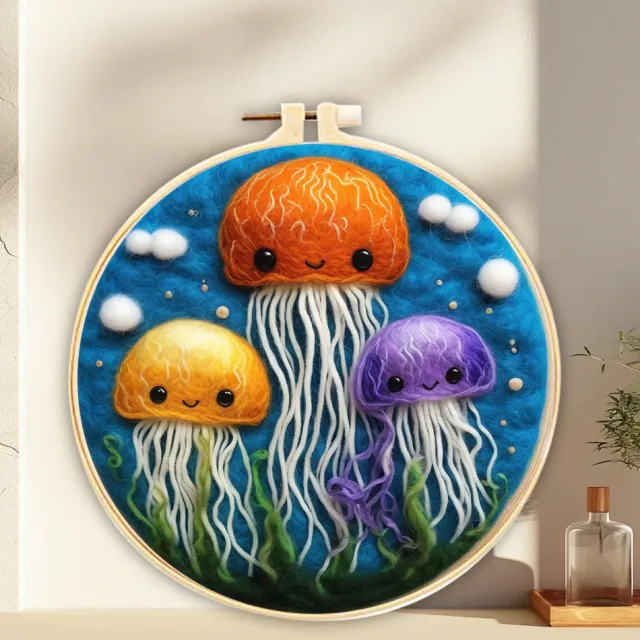 Needle Felt Starter Wool Felt Painting With Embroidery Frame Needle Felt Supplies Mzh 132 Xp - Shop at LoveMi