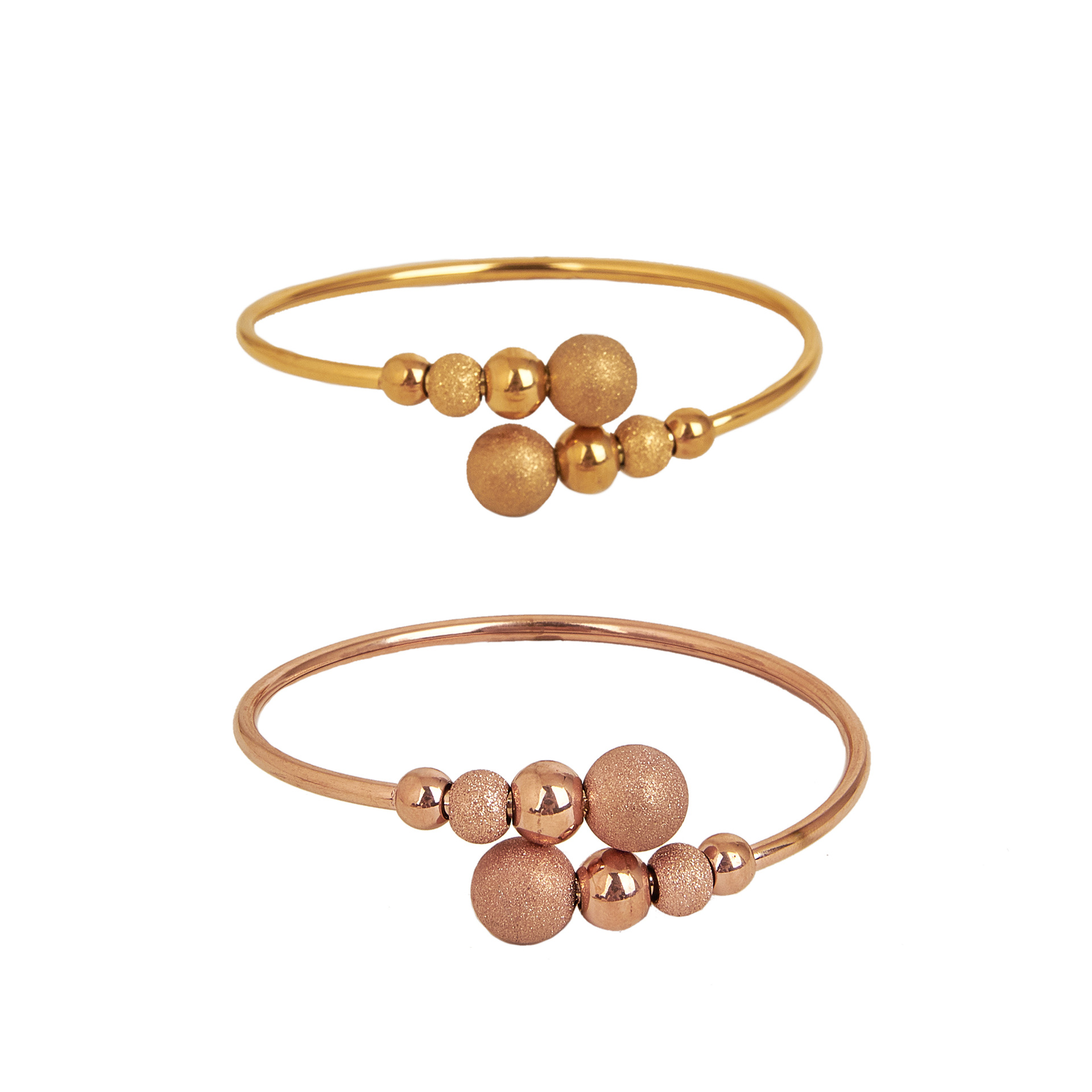 Stainless Steel Coil Beaded Bracelet