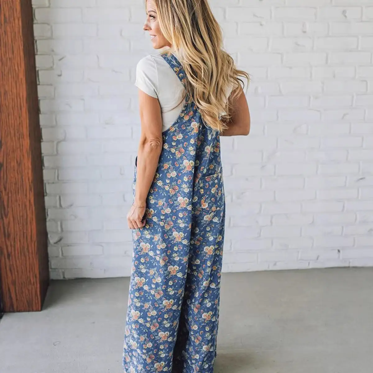 Fashionable And Versatile Printed High-waisted Jumpsuit For Women
