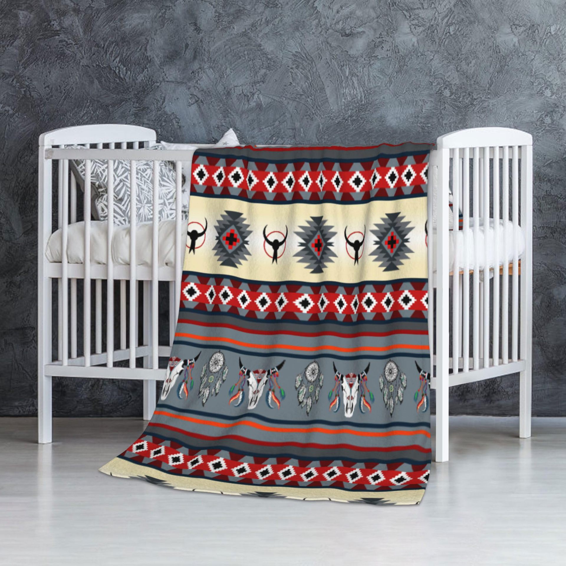 Bohemian-style Flannel Blanket For Cozy Bedding