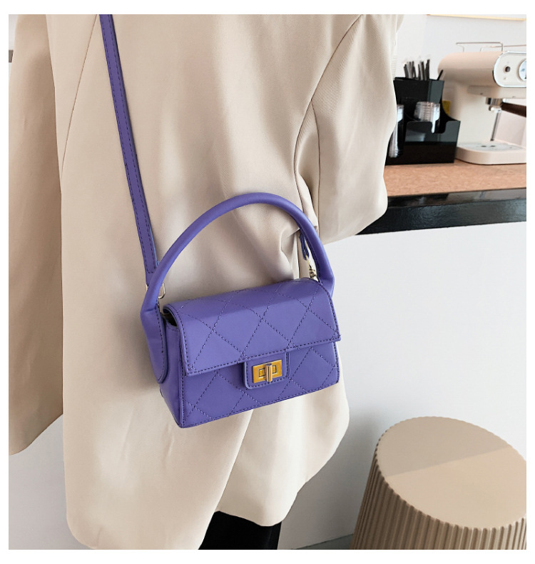 Title 3, Bolso de hombro para mujer de PU morado con enc...