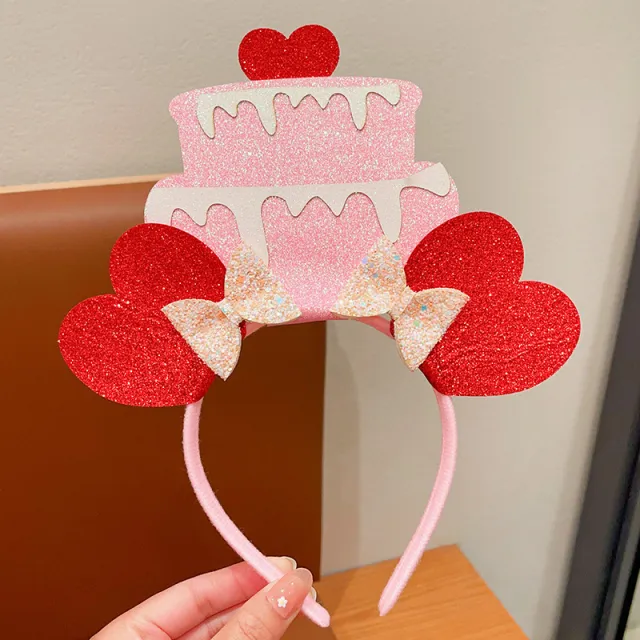 New Cute Children's Headband Princess Birthday Photo Decoration Accessories Love Cake Headband - Shop at LoveMi