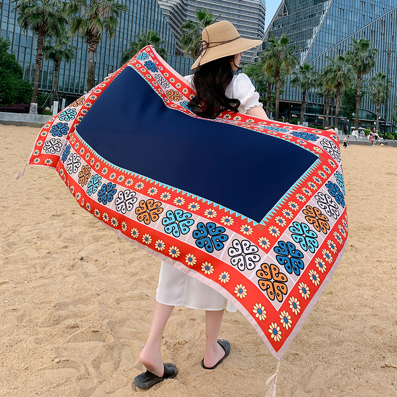 Ethnic Style Outdoor Walking Keep Warm Sun Block Shawl