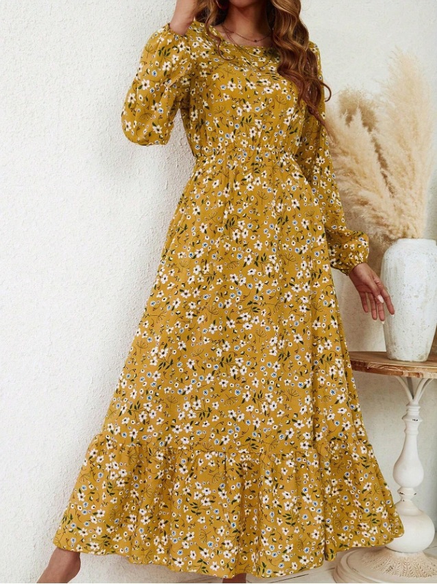Vintage Print Long-sleeve Dress 21 93e7d3c0 f984 4881 a5d1 ea2f2e4c330f