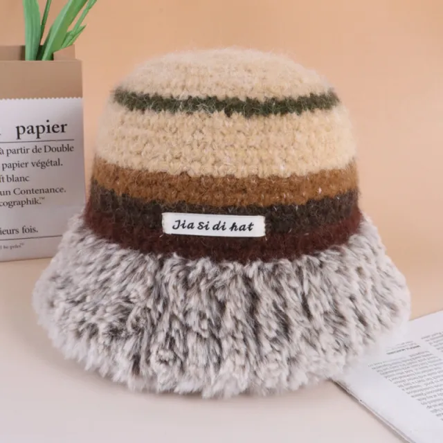 Autumn And Winter Dopamine Knitted Wool Cap Women's Warm Korean Style Rice Coffee - Shop at LoveMi