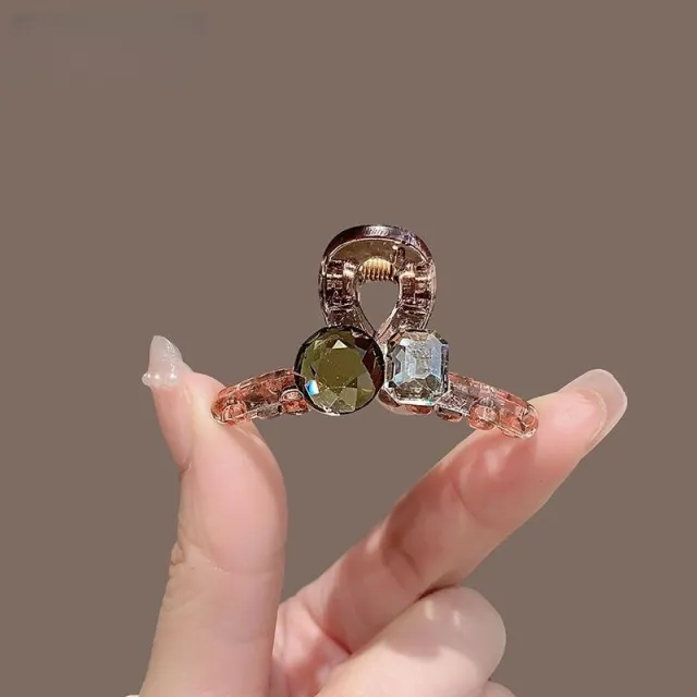 Exquisite Square Zirconia Small Claw Clip New Pearl Bangs Clip Side Green Round Square Diamond - Shop at LoveMi