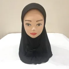 Exclusive For Cross-border 2 To 6 Years Old Little Girl Headscarf Thread Fabric Vertical Bar Sunday Hat Bow Veil - 6Blk - View 1