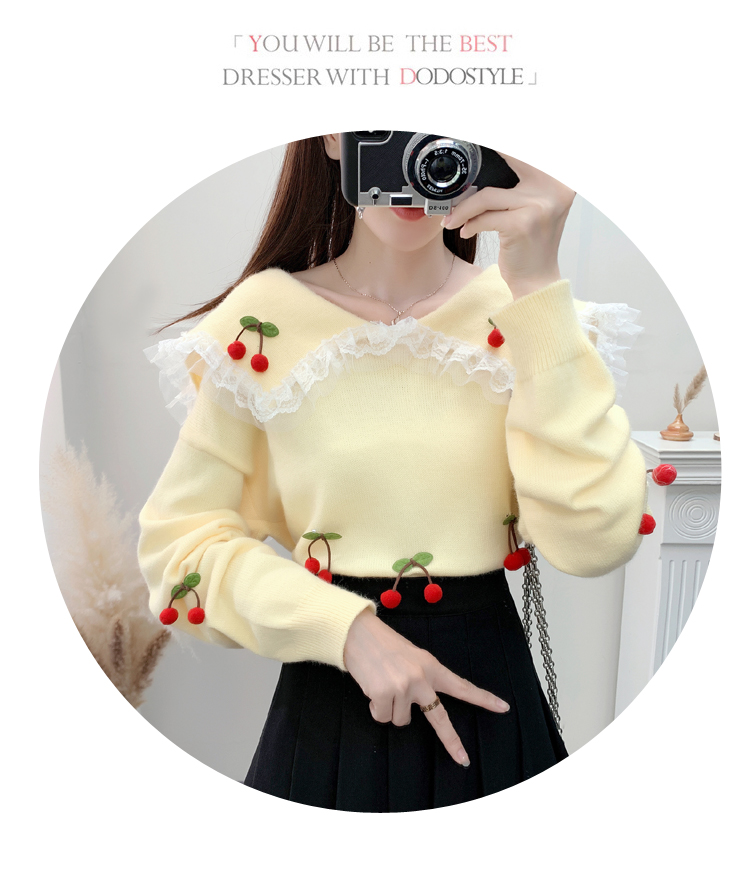 Title 7, Fashionable and Lovely Milk Style Sweater Pleat...