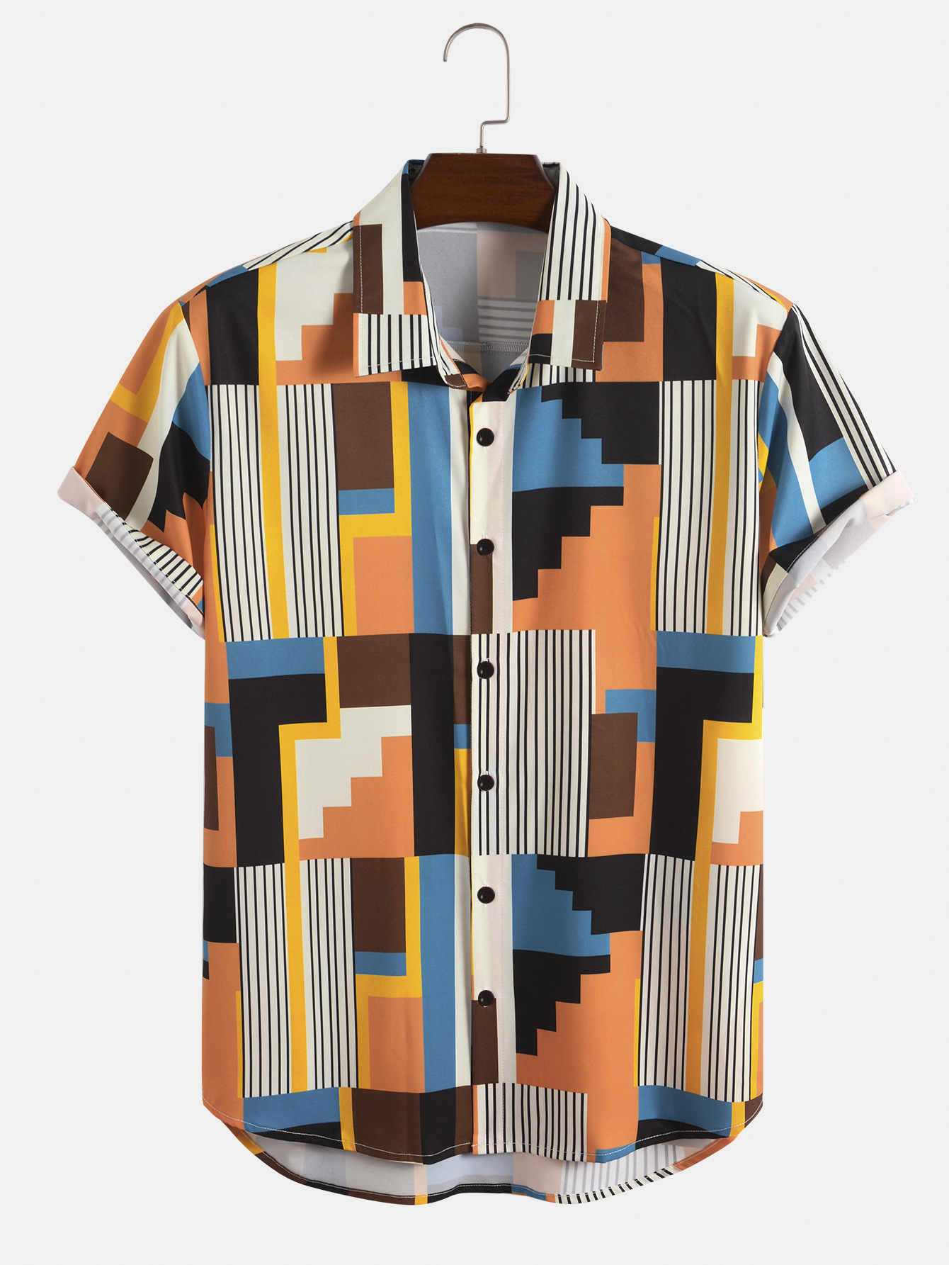 Title 3, Mens Printed Color Short Sleeve Shirt. Comfort...