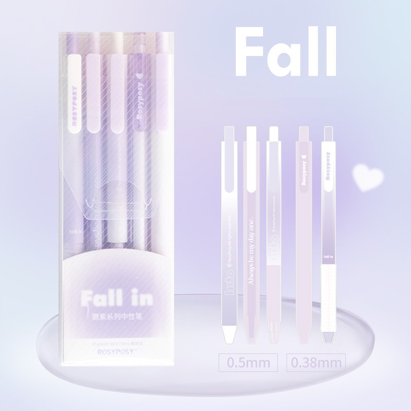 Gel Pen Set Blush Gradient Writing Signature (0.5mm-Blush