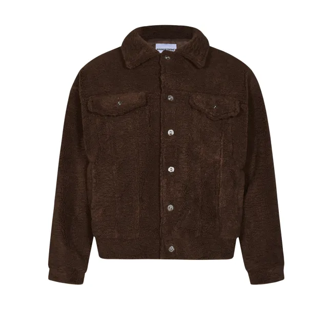 Street Lamb Wool Cotton Coat Jacket Brown - Shop at LoveMi