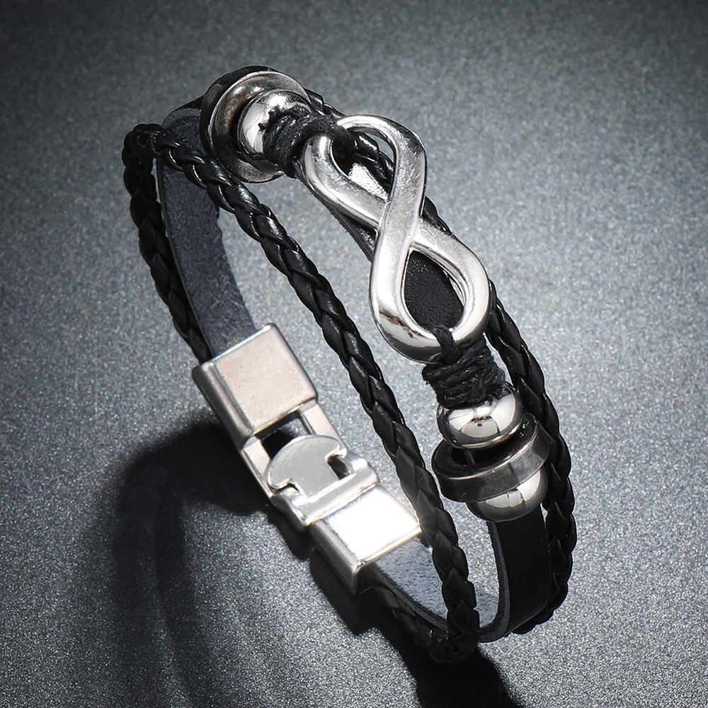 Men's Retro Infinite Symbol Leather Bracelet