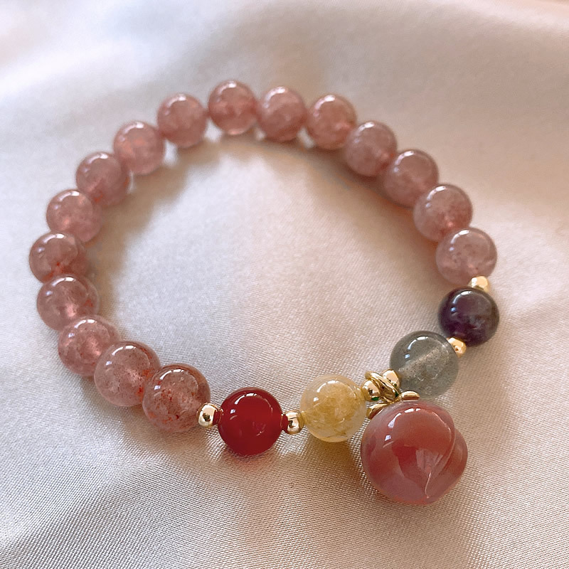 Design Sense Strawberry Quartz Peach Bracelet