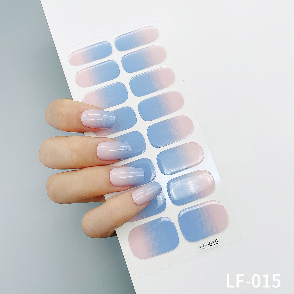 Manicure Full Stickers Solid Color 16 Small Stickers European And American Simple Nails