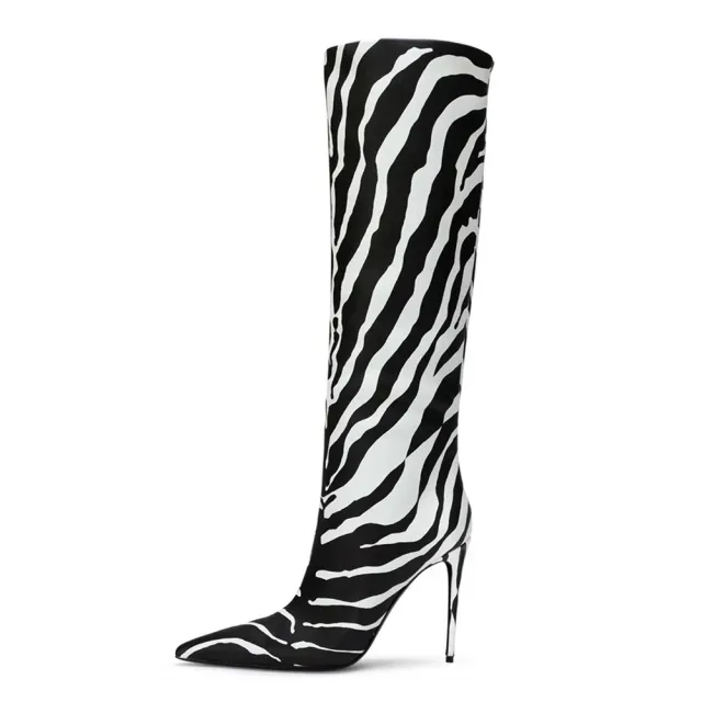 Women's Fashion Pointed Stiletto Heel Leopard Print Boots Leopard - Shop at LoveMi
