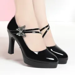 Women's Shoes Soft Leather Soft Bottom High Heels Fashionable And Elegant - Black - View 1
