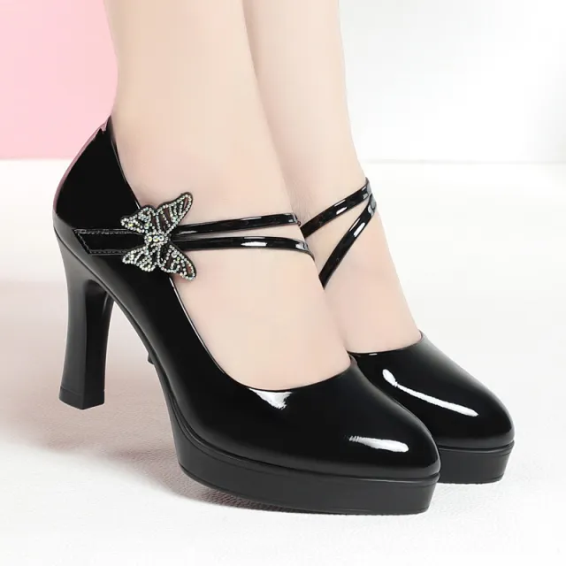 Women's Shoes Soft Leather Soft Bottom High Heels Fashionable And Elegant Black - Shop at LoveMi