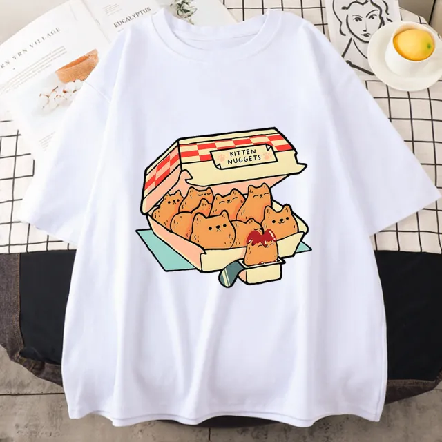 Cute Cat Biscuits Dipping Sauce Print White - Shop at LoveMi