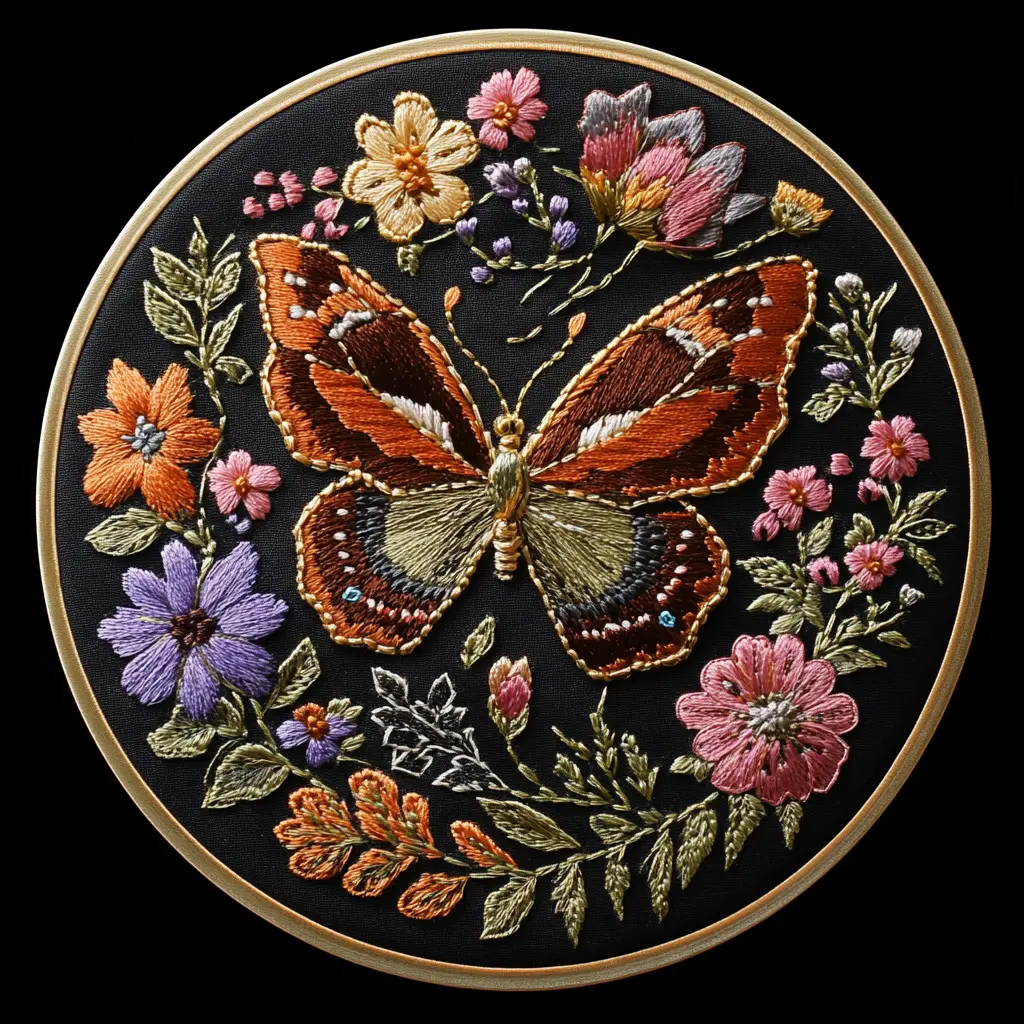 Embroidery Diy Butterfly Handmade Cloth Art Material