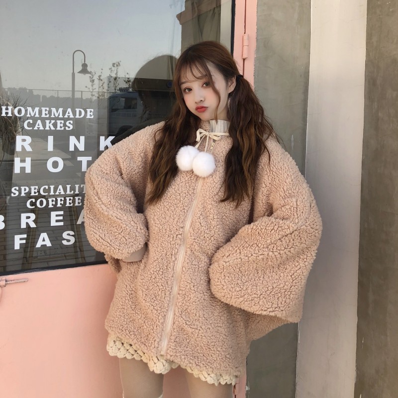 Title 7, Rabbit ears hooded loose sweater women