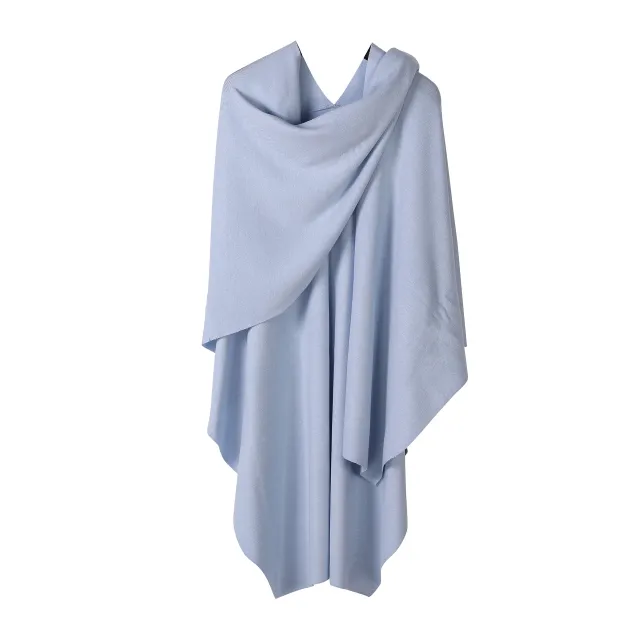 Knitted Solid Color Shawl For Women Blue - Shop at LoveMi