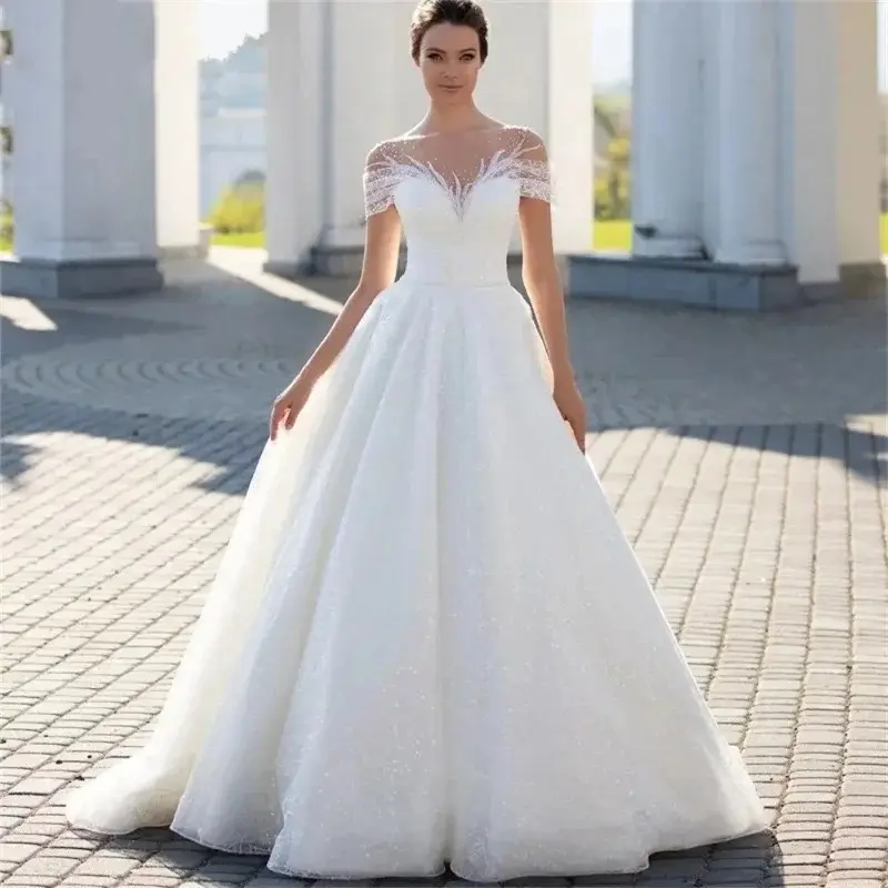 Off-shoulder Light Wedding Dress Bridal Main Yarn