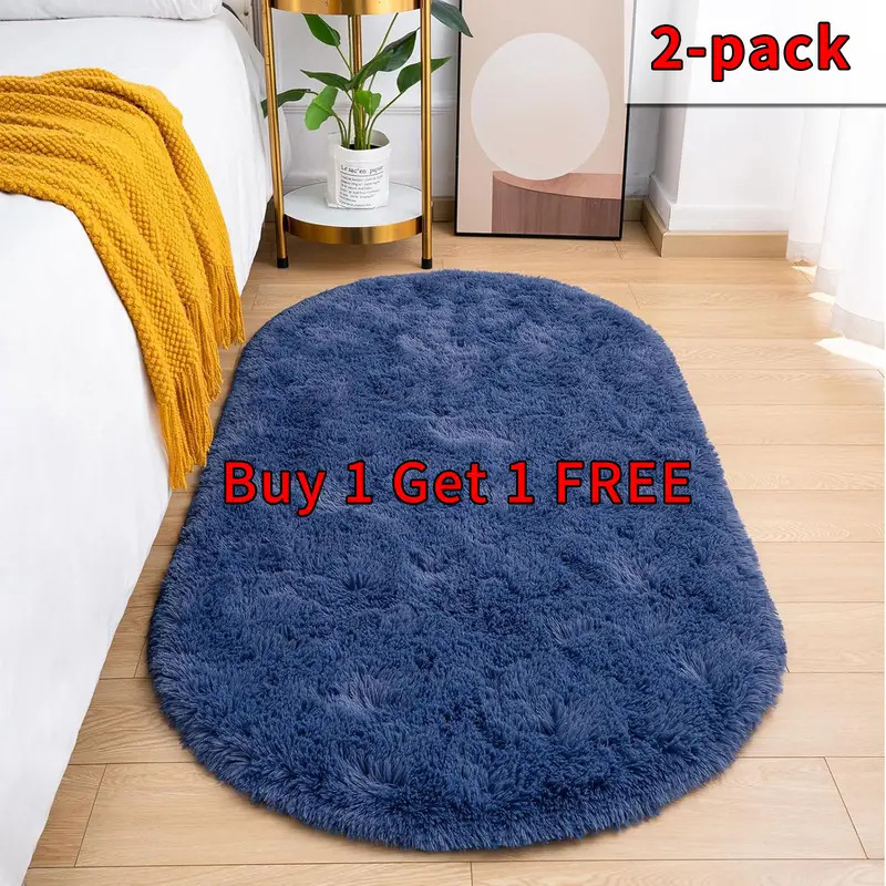 Oval Bedside Silk Anti-slip Rug