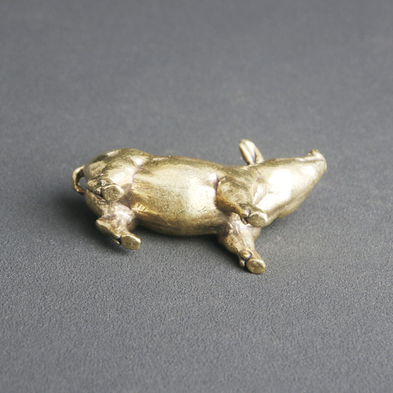 Title 5, Solid Brass Zodiac Pig Tea Pet Ornaments