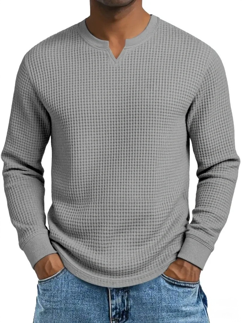 Men's Slim-fit Casual Long-sleeve V-neck Top 13 9436b9c4 f173 413d b640 8609b41fe031