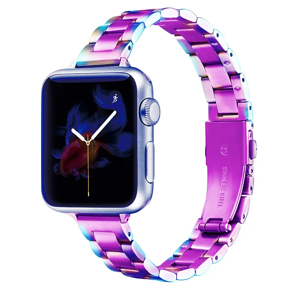 Three Beads 304 Stainless Steel Solid Metal Strap