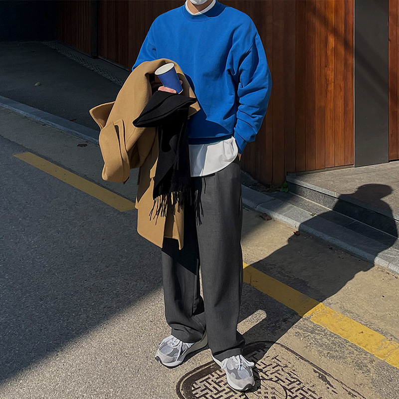 Men's Loose Casual Hooded Solid Color Pullover