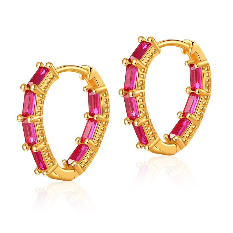 Women's Retro Peach Heart Round Earrings