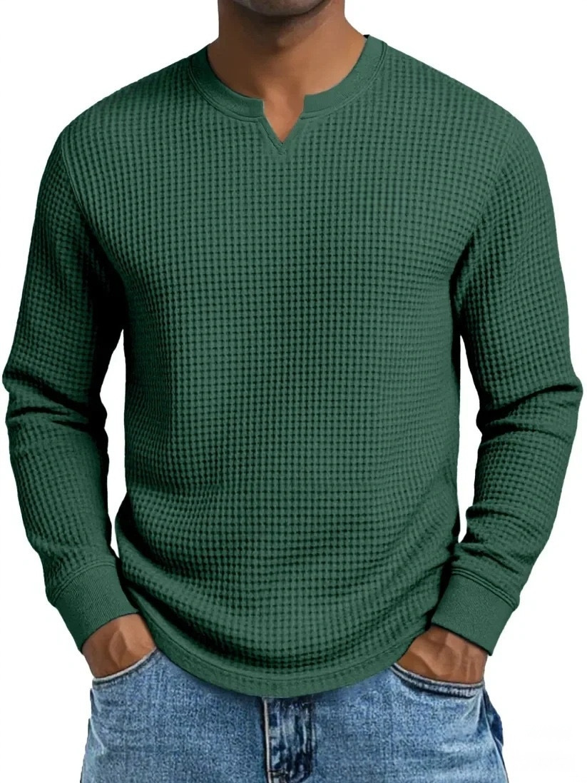 Men's Slim-fit Casual Long-sleeve V-neck Top 19 944acaed a338 4a77 81c1 fce921126eaa