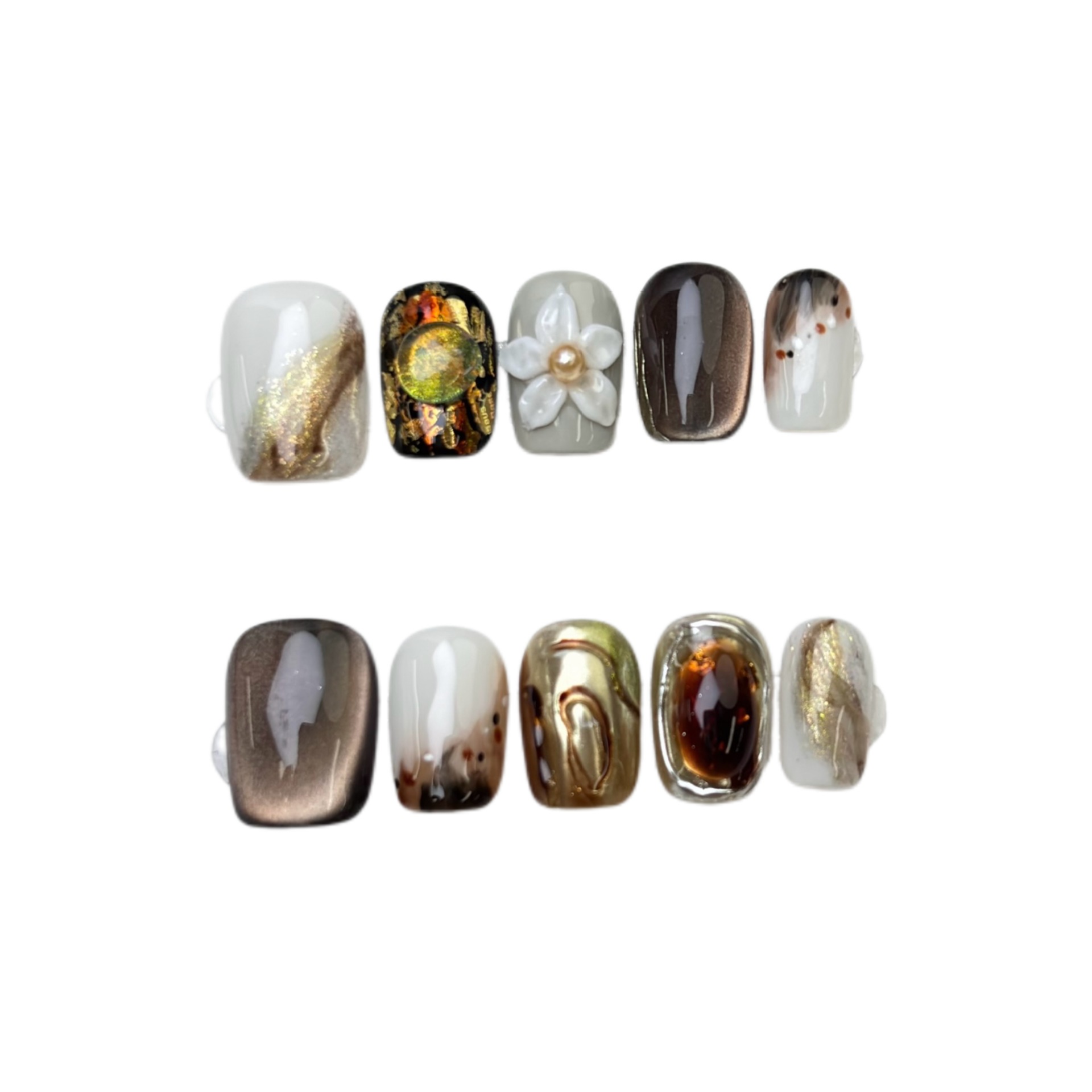 Handmade Wearable Nails 3D Carved Nail Art Tips