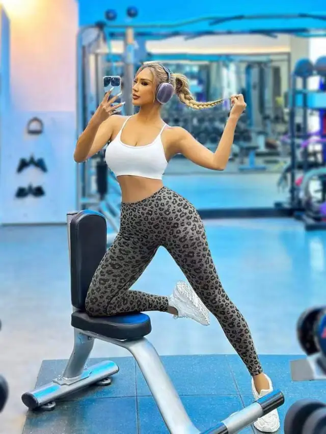 V Waist Double Hip Lifting Leopard Print Yoga Pants Women Gray - Shop at LoveMi