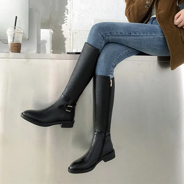 Below The Knee Knee high Boots Knight Boots Women Black - Shop at LoveMi