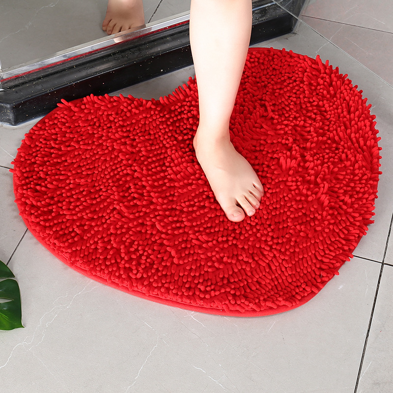 Chenille Bathroom Bath Mat With Water-absorbing And Non-slip Properties