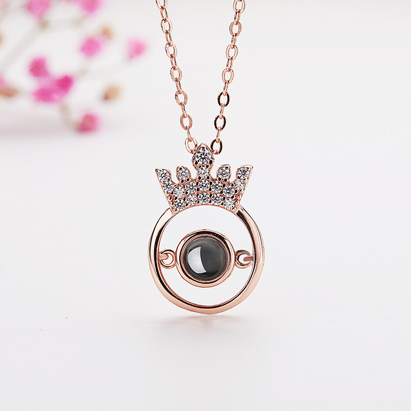Projection Multiple Voice I Love You Crown Necklace