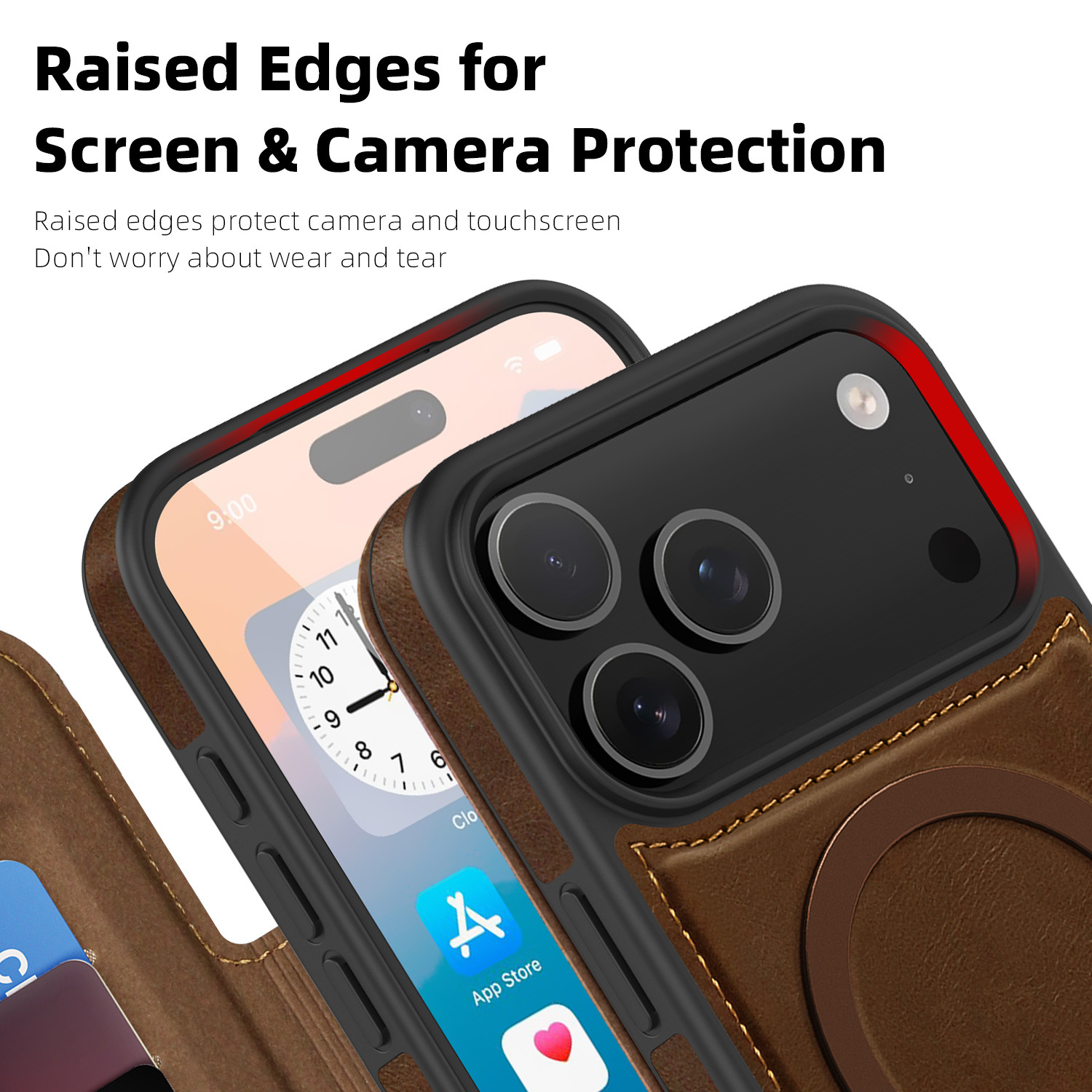 Solid-color, Minimalist, Versatile Magnetic Leather Phone Case 6