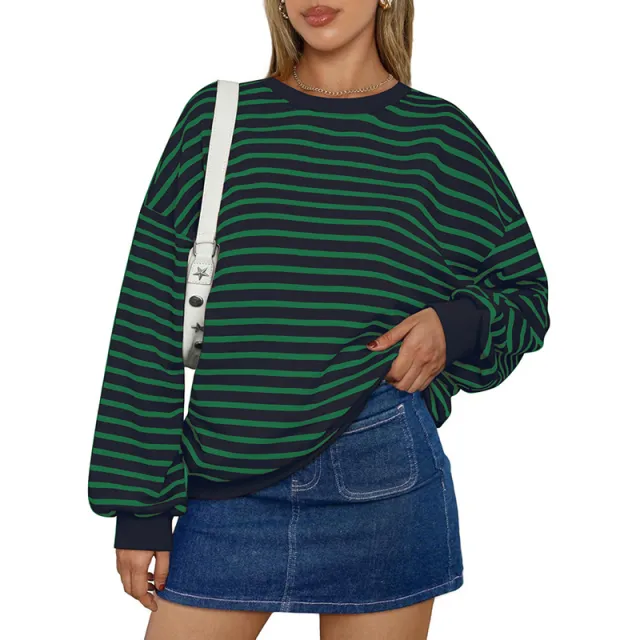 Cross Border TK Hot Oversized Loose Casual Striped Bathroom Green - Shop at LoveMi