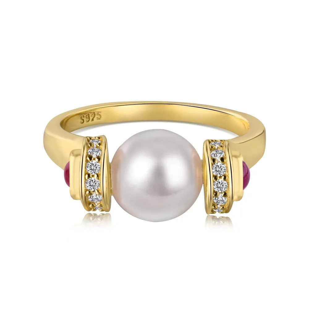 Pearl Light Luxury Temperament All-match Female Ring - Gold