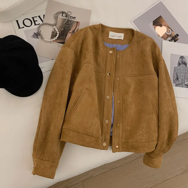 Fashion Petite Jacket Top Autumn New High end Versatile Camel - Shop at LoveMi