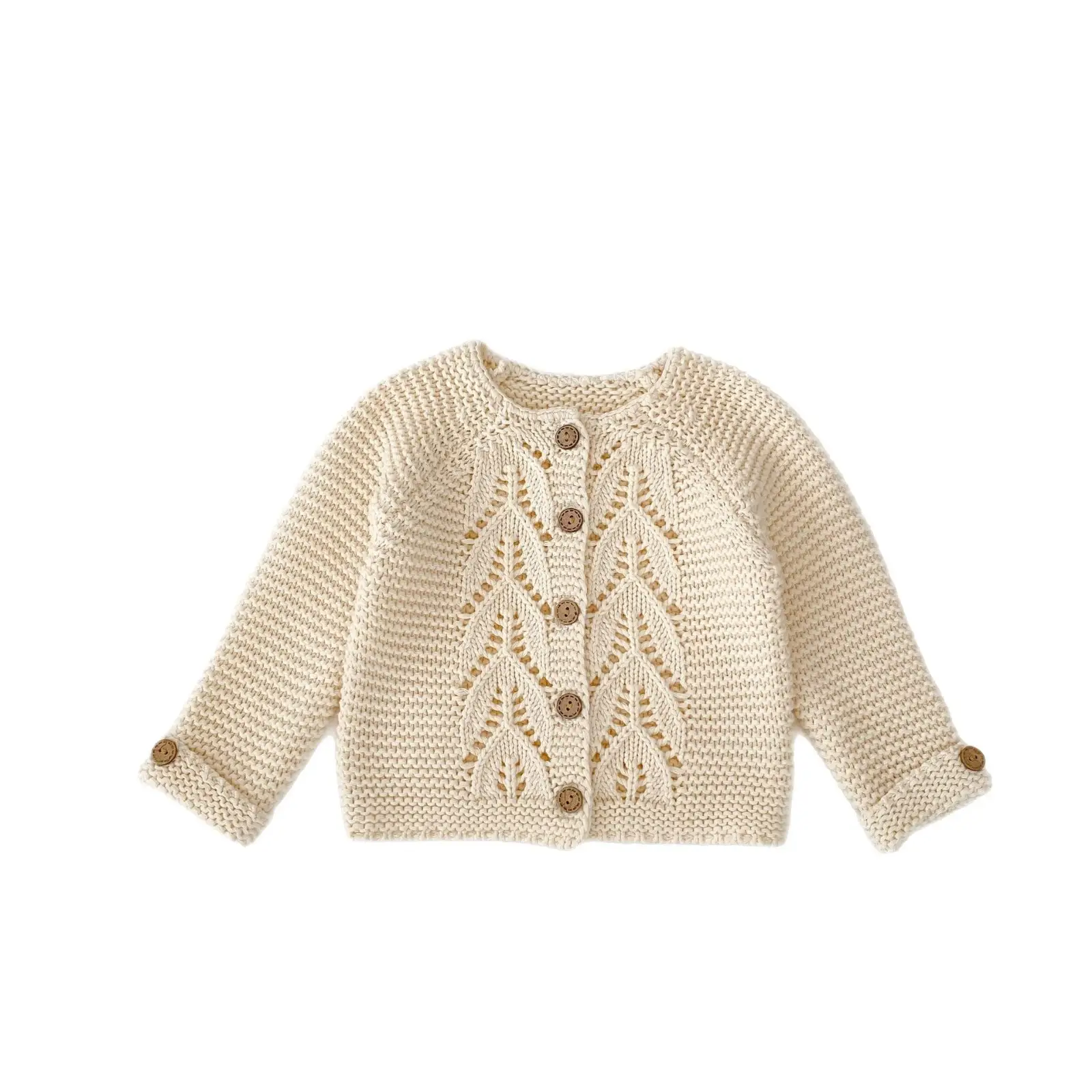 Thick Needle All-match Cotton Collarless Sweater Coat